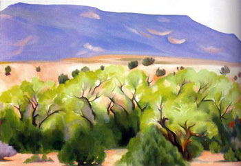 Cottonwood III, oil on canvas, by Georgia O'Keeffe, 19.5 x 29.25''