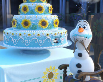 Olaf eating Frozen Fever cake
